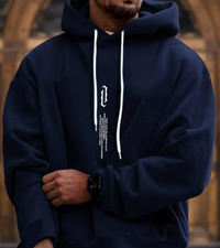 Elvis | Herren Oversize Hoodie | Schwarz Kapuzenpullover in Blau