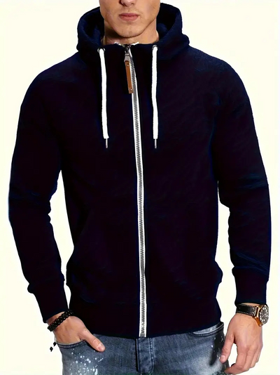 Jobert | Herren Reißverschluss Hoodie | Schwarz Kapuzenpullover