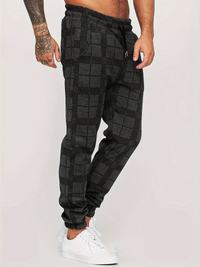 Vick | Herren Sommer Hose | Kariert in Schwarz