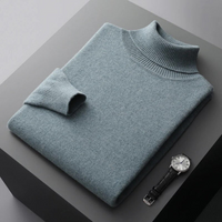 Richard | Herren Rollkragenpullover Schwarz | Warm Pullover in Grün