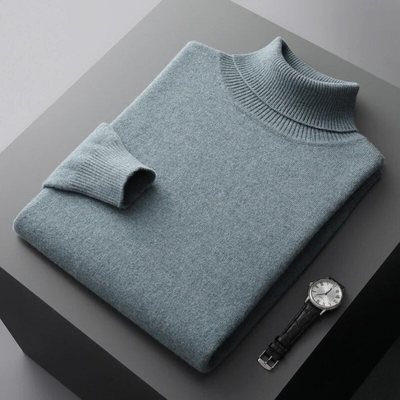 Richard | Herren Rollkragenpullover Schwarz | Warm Pullover