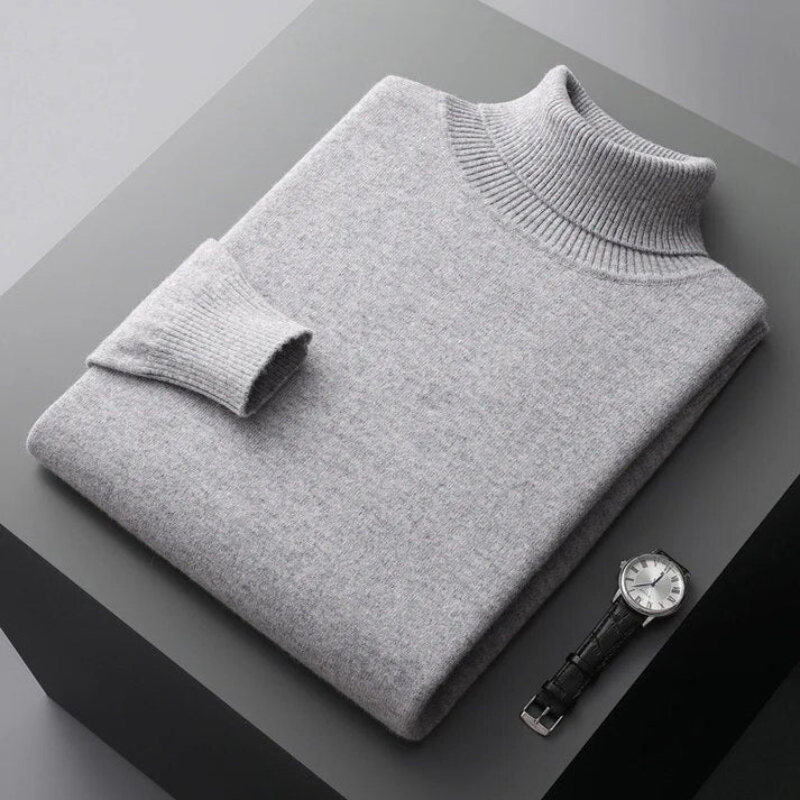 Richard | Herren Rollkragenpullover Schwarz | Warm Pullover