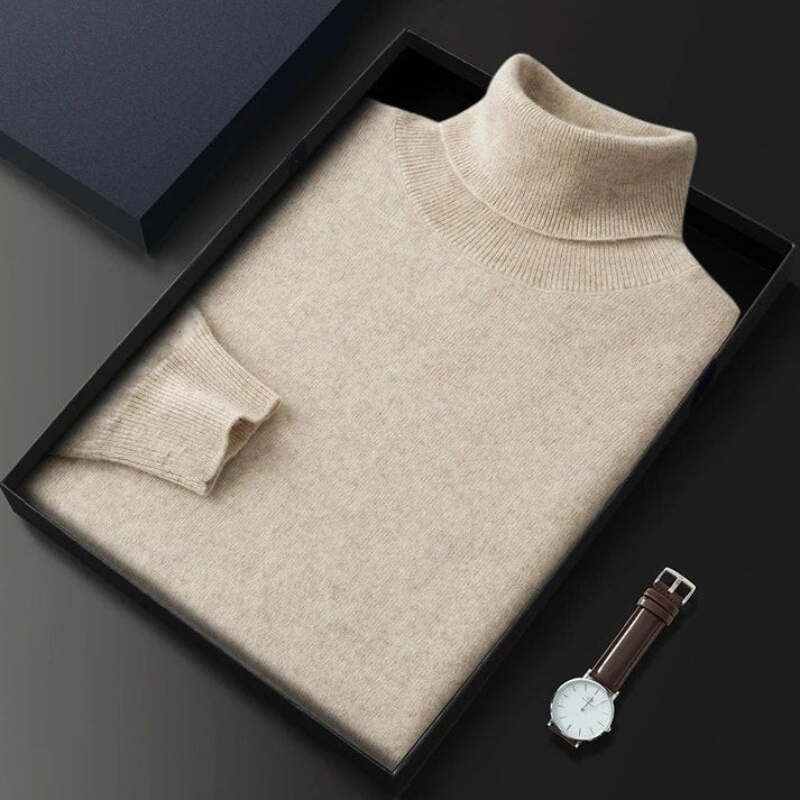 Richard | Herren Rollkragenpullover Schwarz | Warm Pullover