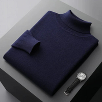 Richard | Herren Rollkragenpullover Schwarz | Warm Pullover in Dunkelblau