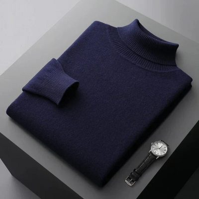 Richard | Herren Rollkragenpullover Schwarz | Warm Pullover