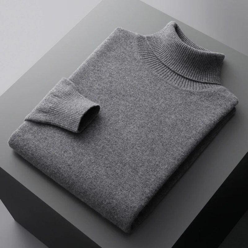 Richard | Herren Rollkragenpullover Schwarz | Warm Pullover