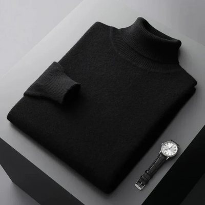 Richard | Herren Rollkragenpullover Schwarz | Warm Pullover