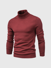Rickiel | Rollkragenpullover Herren Schwarz | Strick pullover in Dunkelrot