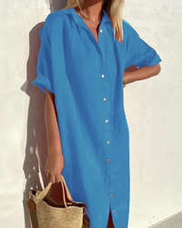 Agatha | Schwarz Shirtkleid | Midi in Blau