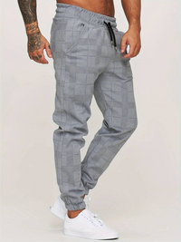 Vick | Herren Sommer Hose | Kariert in Grau