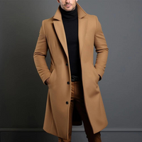 Alex | Herren Schwarz Trenchcoat | Warme Jacke in Braun