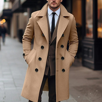 Paulo | Herren Schwarz Trenchcoat | Warme Jacke in Khaki