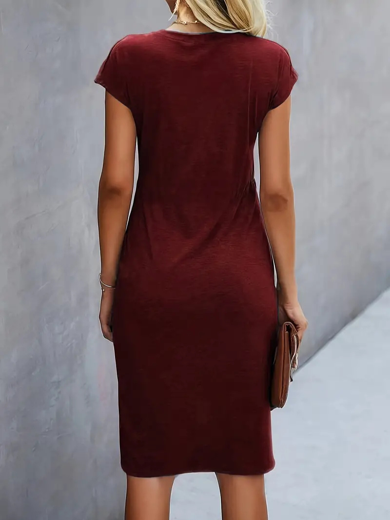 Velma | Schwarz Wickelkleid | Midi