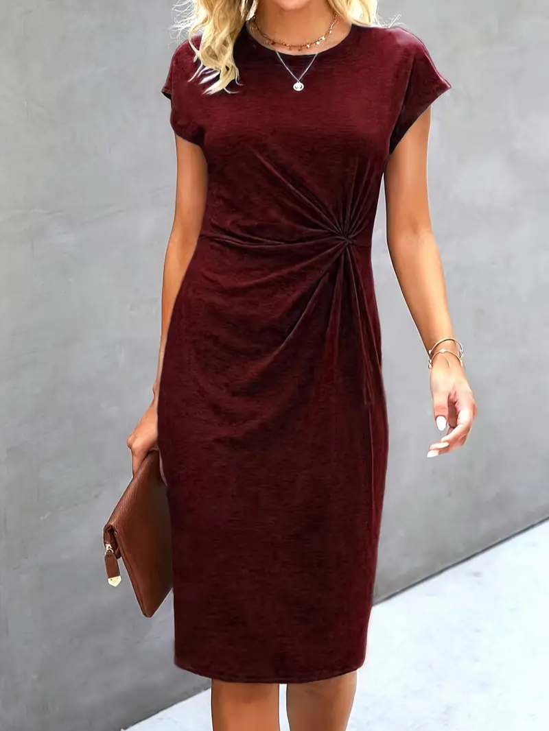 Velma | Schwarz Wickelkleid | Midi