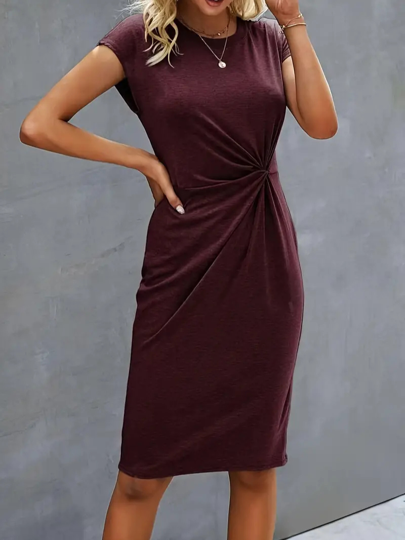 Velma | Schwarz Wickelkleid | Midi