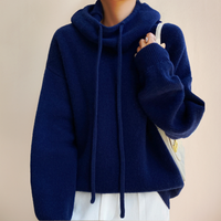 Pullover Damen Rollkragen Mit Kordelzug | Weich & Warm in Blau