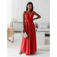 Selma | Elegantes Wickel Maxikleid in Rot