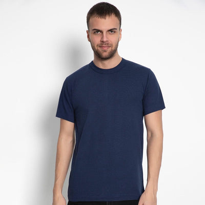 Set aus 10 Herren T- Shirts, 100% Baumwolle (strapazierfähig), Doppelkragen (verbreitert sich nicht), Reguläre Passform (komfortabel), MARINEBLAU (für jeden Stil)
