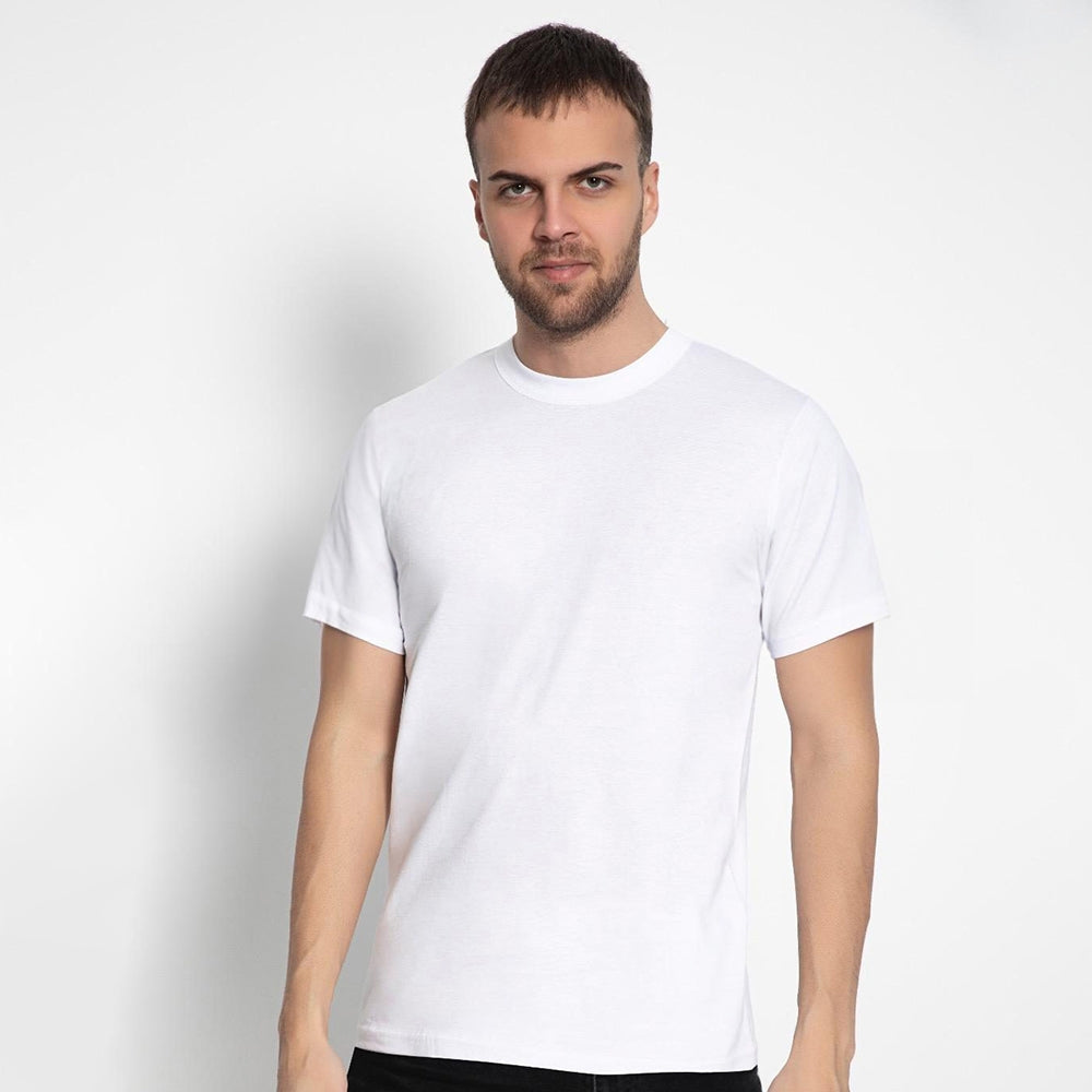 Set aus 3 Herren T- Shirts, 100% Baumwolle (strapazierfähig), Doppelkragen (verbreitert sich nicht), Reguläre Passform (komfortabel), WEISS (für jeden Stil)