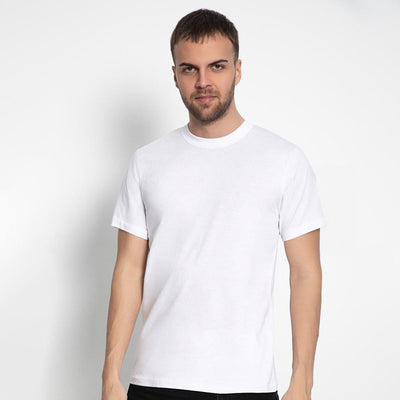 Set aus 3 Herren T- Shirts, 100% Baumwolle (strapazierfähig), Doppelkragen (verbreitert sich nicht), Reguläre Passform (komfortabel), WEISS (für jeden Stil)