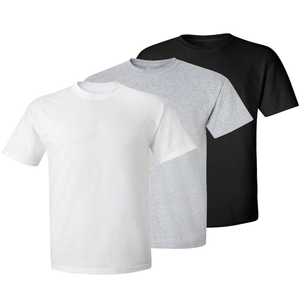 Set aus 3 Herren T- Shirts (Große Größen), 100% Baumwolle (strapazierfähig), Doppelkragen (verbreitert sich nicht), Regulärer Schnitt (komfortabel), MEHRFARBIG (für jeden Stil)