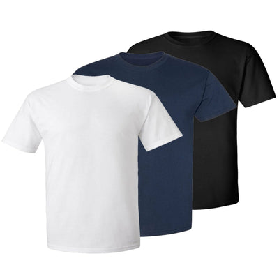 3er-Set Herren -T- Shirts (große Größen), 100 % Baumwolle (langlebig), Doppelkragen (weitet sich NICHT aus), normaler Schnitt (bequem), MEHRFARBIG (für jeden Stil)