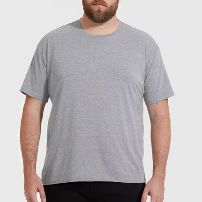 3er Set Herren T- Shirts (Große Größen), 100% Baumwolle (strapazierfähig), Doppelkragen (weitet sich NICHT aus), Regular Cut (bequem), GRAU (für jeden Style)