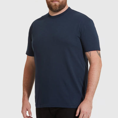 Set aus 5 Herren -T- Shirts (Große Größen), 100 % Baumwolle (Langlebig), Doppelkragen (WEITET SICH NICHT), Regular Fit (Bequem), MARINEBLAU (für jeden Stil)