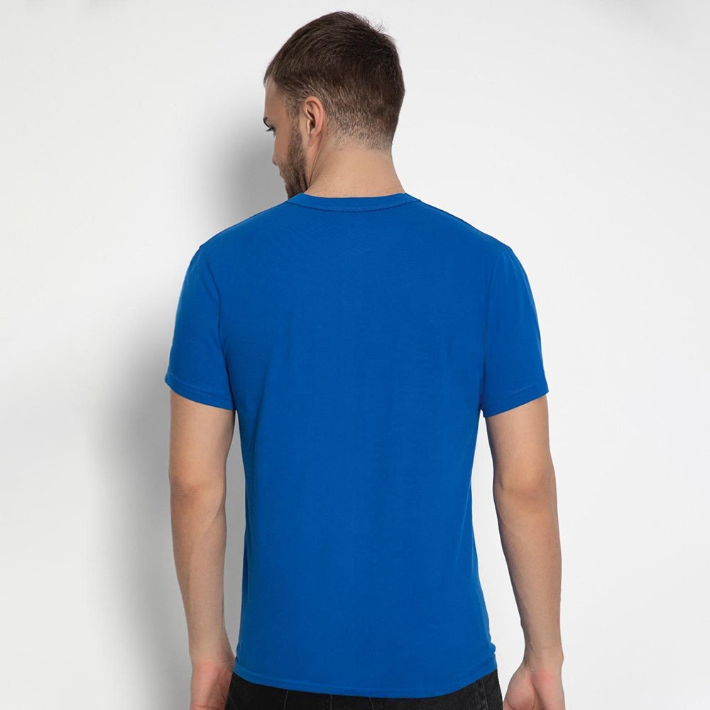 Set aus 5 Herren -T- Shirts, 100 % Baumwolle (Langlebig), Doppelkragen (VERZIEHT SICH NICHT), Regular Fit (Bequem), BLAU (für jeden Stil)