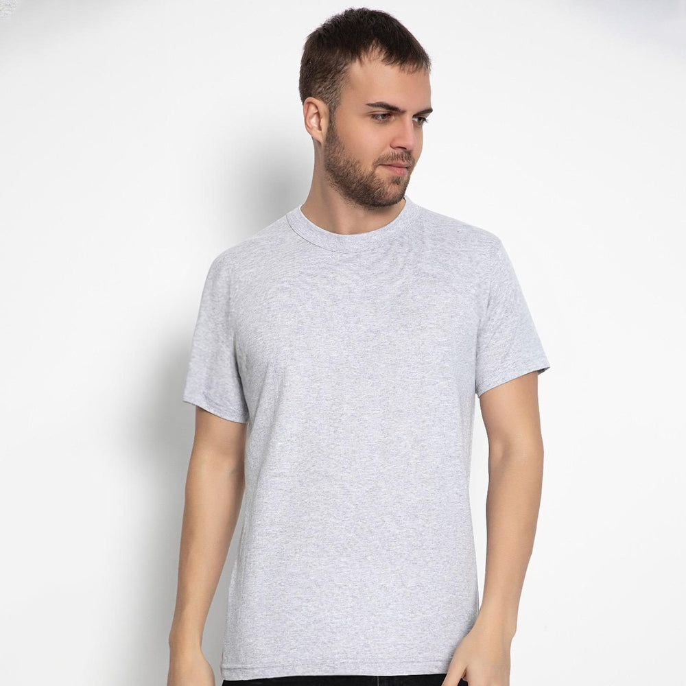 Set aus 5 Herren -T- Shirts, 100 % Baumwolle (Langlebig), Doppelkragen (WEITET SICH NICHT), Regular Fit (Bequem), GRAU (für jeden Stil)