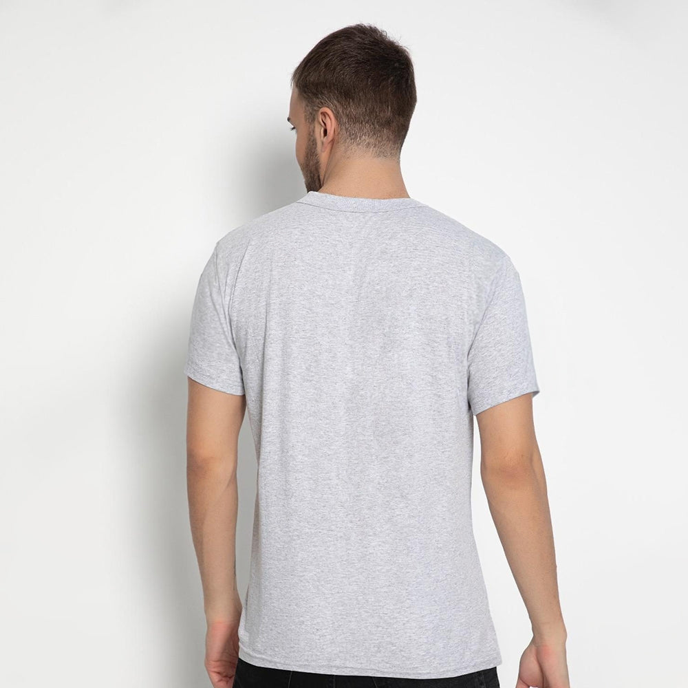 Set aus 5 Herren -T- Shirts, 100 % Baumwolle (Langlebig), Doppelkragen (WEITET SICH NICHT), Regular Fit (Bequem), GRAU (für jeden Stil)