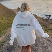 Silke | Damen Grafischer Oversized Hoodie in Weiß
