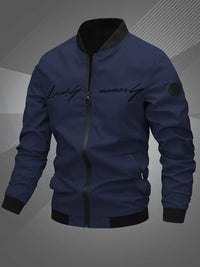 Simon | Herren Lässige College Bomberjacke in Marineblau