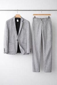 Simon | Herren Relaxtes Leinen Blazer Set in Grau