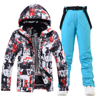Shamelle | Ski Anzug Damen | Skibekleidung in Rot/ Hellblau