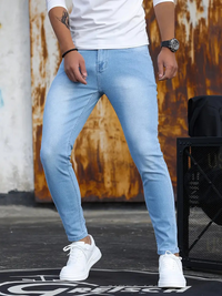 Nate | Herren Slim Fit Jeans | Stretch in Hellblau