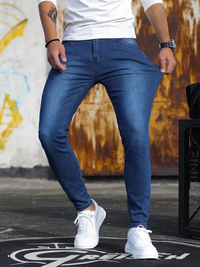 Nate | Herren Slim Fit Jeans | Stretch in Blau