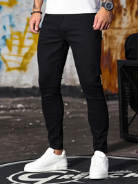 Nate | Herren Slim Fit Jeans | Stretch in Schwarz