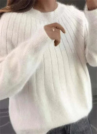 Sandra | Damen Klassiker Kaschmirpullover in Weiß