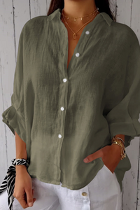 Allison | Sommer Damen Bluse | Weiß in Grün