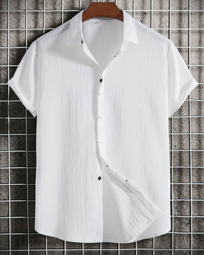 Abraham | Herren Schwarz Hemd | Kurzarm