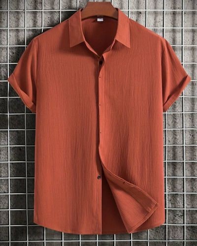 Abraham | Herren Schwarz Hemd | Kurzarm