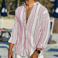 Arjel | Herren Sommer Hemd | Langarm in Pink