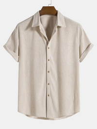 Leo | Herren Sommer Hemd | Schwarz in Beige