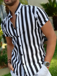 Rone | Herren Sommer Hemd | Schwarz in Schwarz