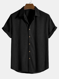 Leo | Herren Sommer Hemd | Schwarz in Schwarz
