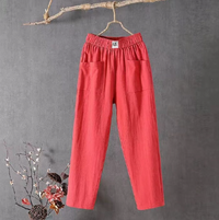 Beatrice | Damen Sommer Hose | Schwarz in Rot