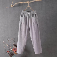 Beatrice | Damen Sommer Hose | Schwarz in Grau