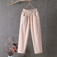 Beatrice | Damen Sommer Hose | Schwarz in Rosa