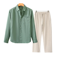Hajie | Herren Sommer Outfit | Party in Grün/Beige